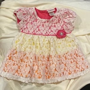 ❤️3/$30❤️Little Lass White Lace Dress Size 24mths